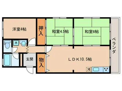 ボナール西井(3LDK/5階)の間取り写真