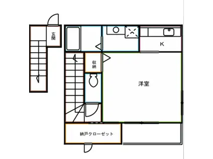 ブォーナ フォルトゥーナ(ワンルーム/2階)の間取り写真