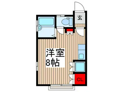 ホワイトガーデン(ワンルーム/2階)の間取り写真