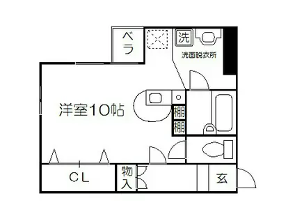 五条セフィーマンション(1K/2階)の間取り写真