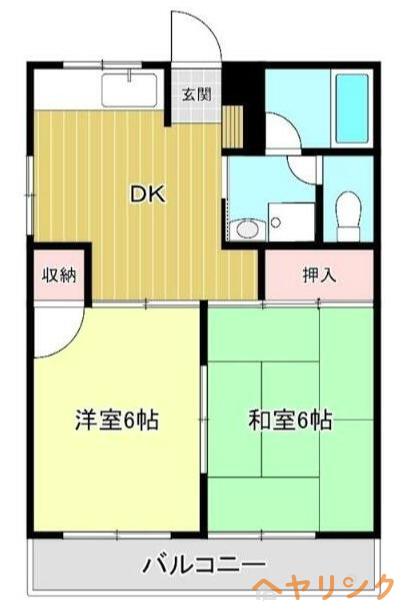 メゾン石橋(2DK/2階)の間取り写真
