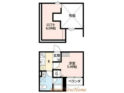 LA CHOU CHOU(1K/1階)の間取り写真