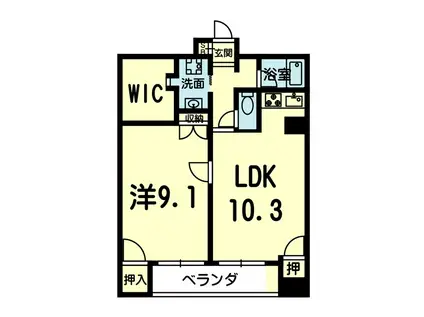 あふれかHOUSE(1LDK/4階)の間取り写真