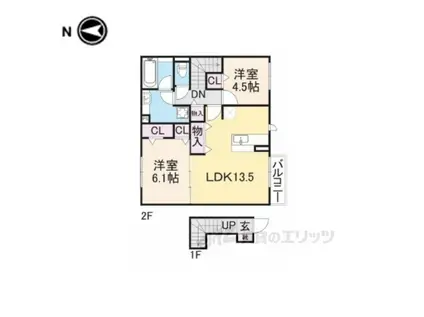 ソシア A(2LDK/2階)の間取り写真