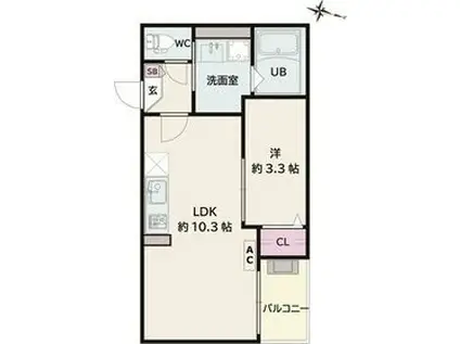 JACK TSUTSUMII(1LDK/3階)の間取り写真