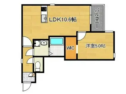 CRECIA吉塚(1LDK/1階)の間取り写真