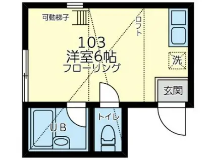 ユナイト天王町コニーホーキンス(ワンルーム/1階)の間取り写真