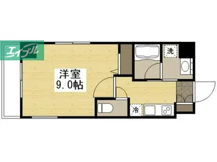 THE MODERN 京町(1K/4階)の間取り写真