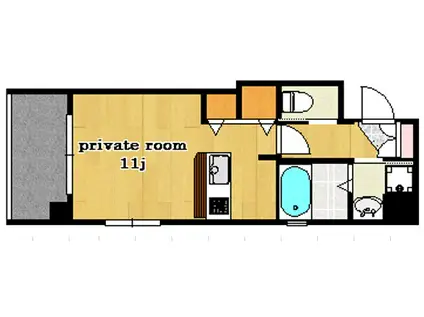 フォーセゾン広瀬北町(1K/4階)の間取り写真