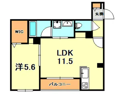 RICHESSE尼崎(1LDK/2階)の間取り写真