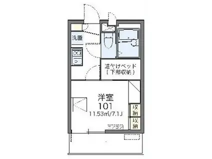 レオパレス春美II(1K/2階)の間取り写真