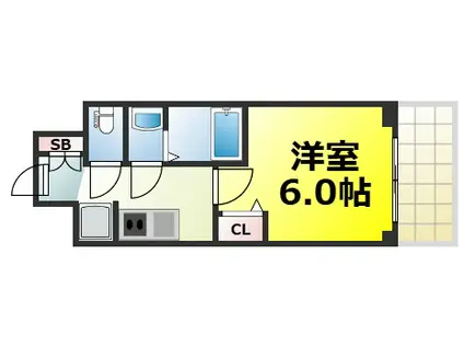 アドバンス大阪フェリーチェ(1K/4階)の間取り写真