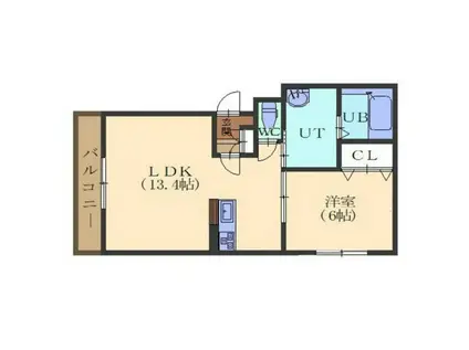 グランディスリーオII(1LDK/1階)の間取り写真