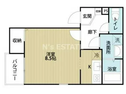 インプレイス長田(1K/3階)の間取り写真