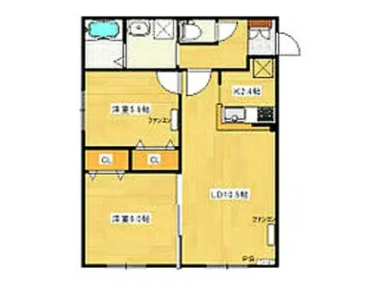 PIONNIER琴似(2LDK/1階)の間取り写真