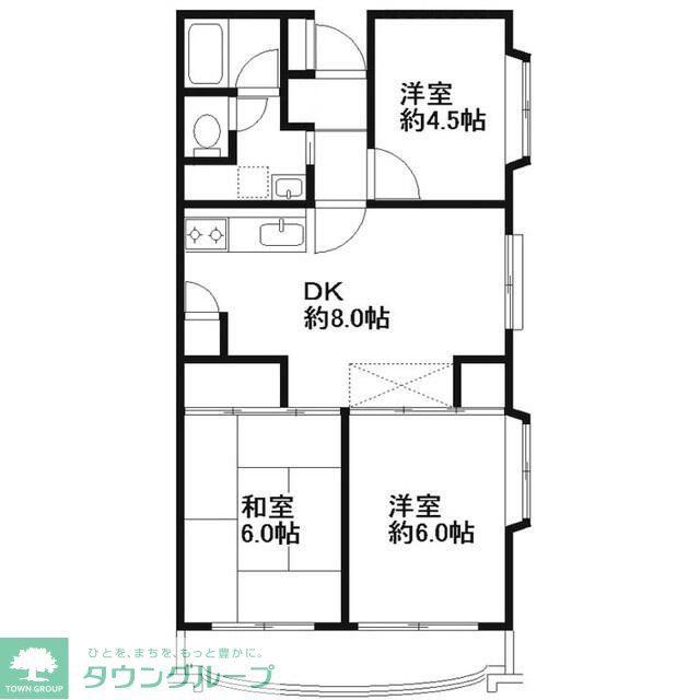 ブランハイツ長津田(3DK/5階)の間取り写真