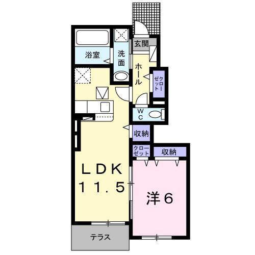 サンリット I(1LDK/1階)の間取り写真