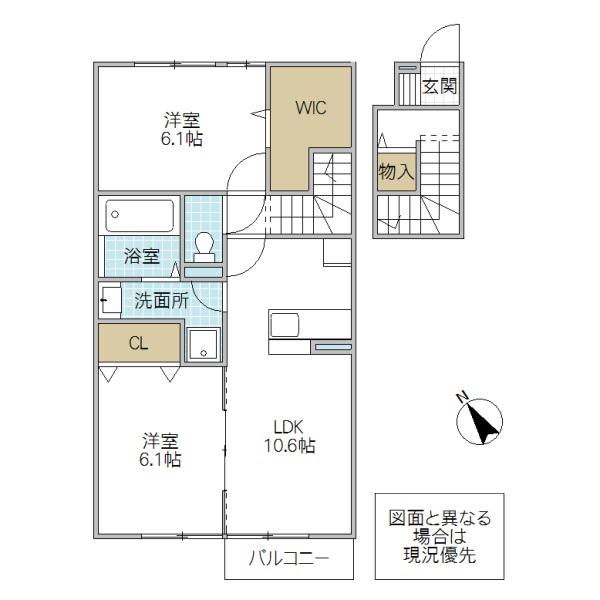 アルストロメリア(2LDK/2階)の間取り写真