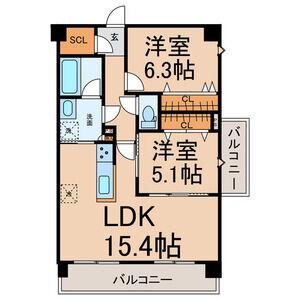 LEGAME(2LDK/4階)の間取り写真