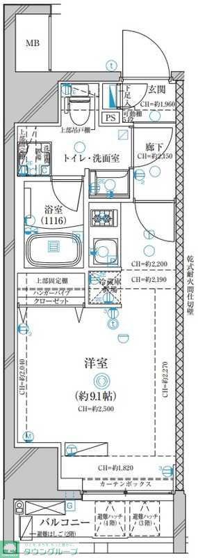 ディアレイシャス錦糸町(ワンルーム/4階)の間取り写真