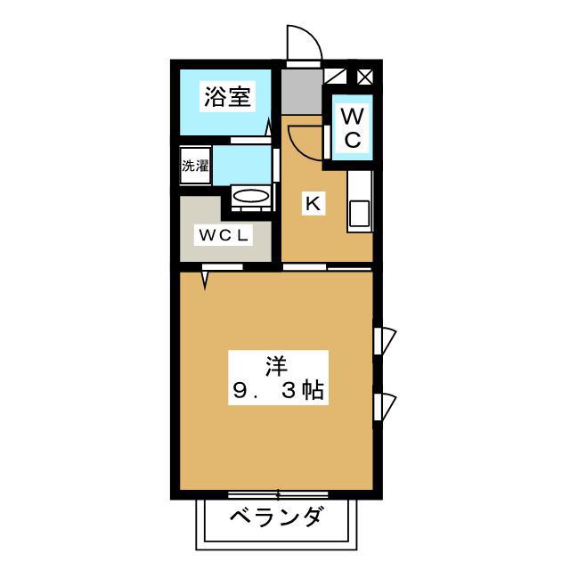 エムザKV(1K/1階)の間取り写真