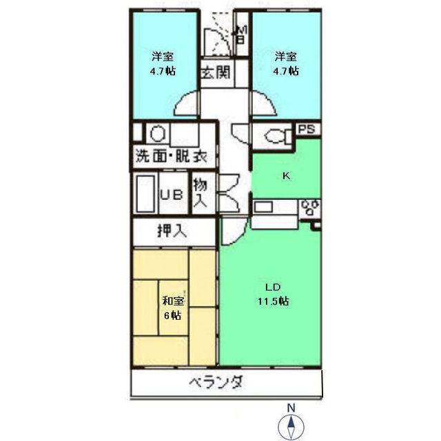 コフレヴェール(3LDK/3階)の間取り写真
