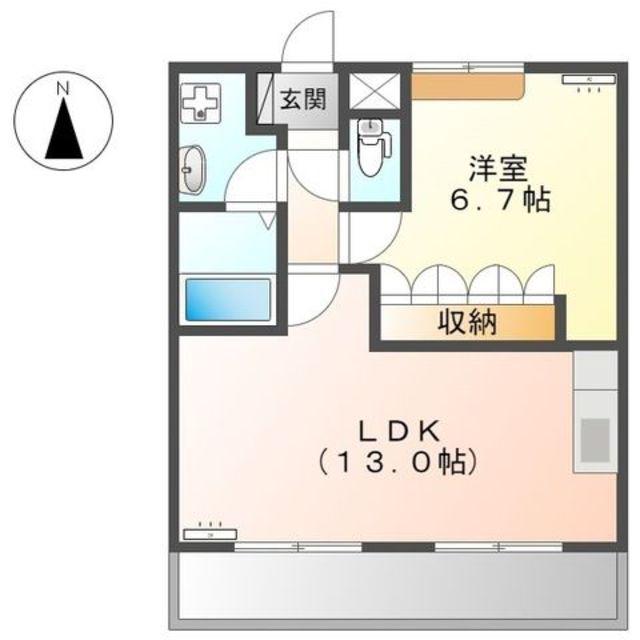 プランドール(1LDK/2階)の間取り写真