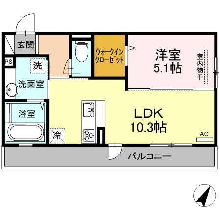 フローレンス(1LDK/2階)の間取り写真