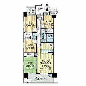 ライオンズガーデン武庫之荘(3SLDK/2階)の間取り写真