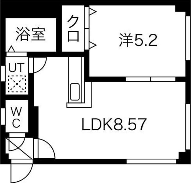 シャネル麻生壱番館(1LDK/2階)の間取り写真
