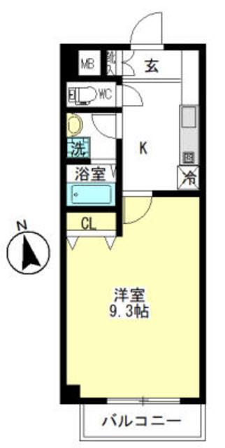 オーチャードヒル(1K/5階)の間取り写真
