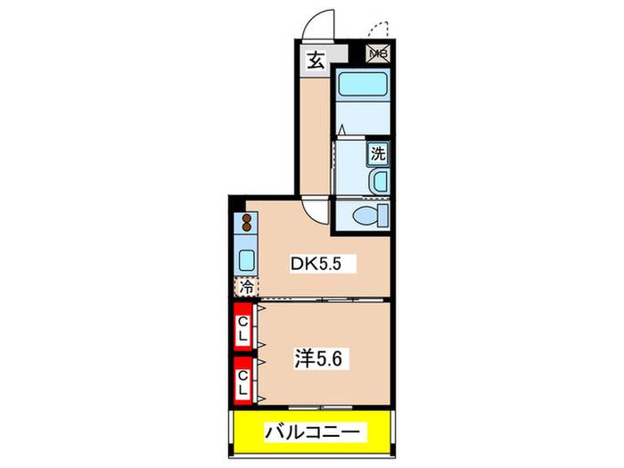 アマルフィ(1DK/3階)の間取り写真