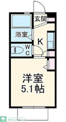 G・Aヒルズ日吉B(1K/1階)の間取り写真