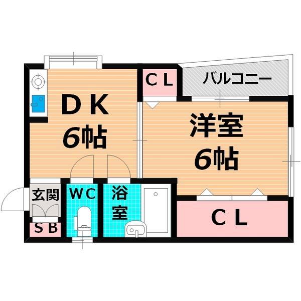 エムズ・ダンディ(1DK/4階)の間取り写真