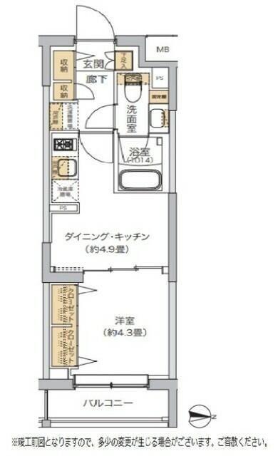 リビオメゾン湯島(1DK/3階)の間取り写真