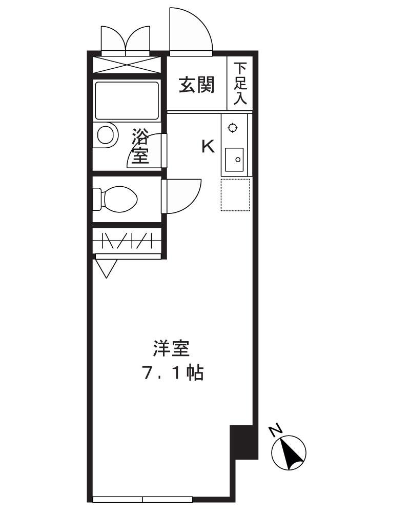 サンシャイン稲城(ワンルーム/2階)の間取り写真
