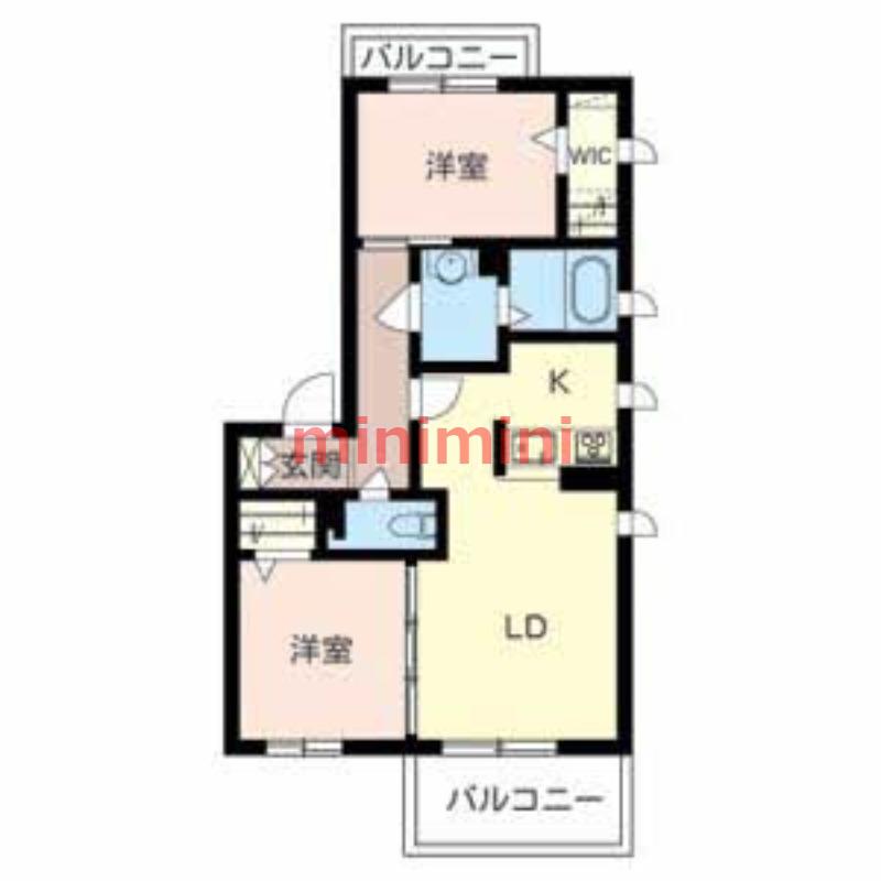 シャリテ コルヌイエ(2LDK/2階)の間取り写真