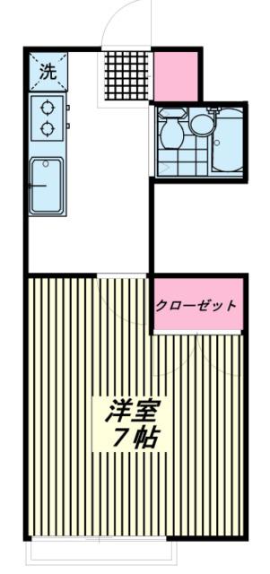 KYコーポ(1K/2階)の間取り写真