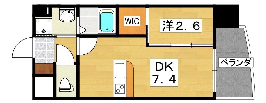 プラ・ディオ寝屋川駅前(1DK/6階)の間取り写真