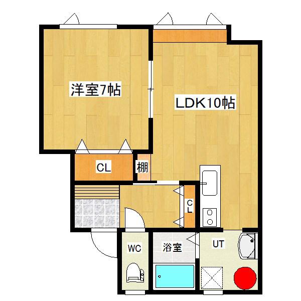 メイユール21(1DK/1階)の間取り写真
