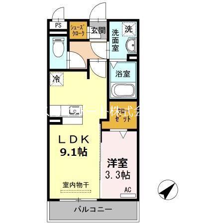 プリマテラッセ(1LDK/2階)の間取り写真