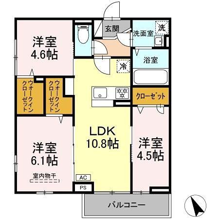 グランドゥール ソレイユ(3LDK/2階)の間取り写真