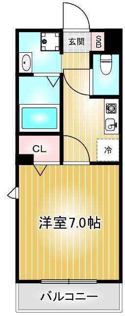 メリーコート(1K/2階)の間取り写真