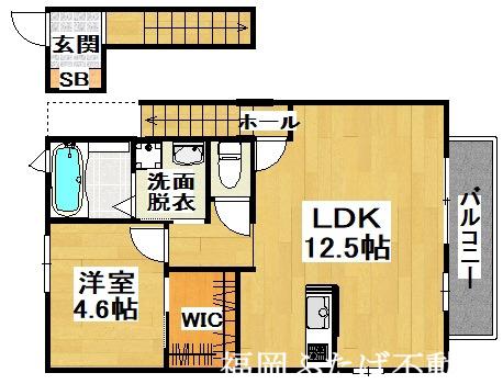 メゾン・クレイドル(1LDK/2階)の間取り写真