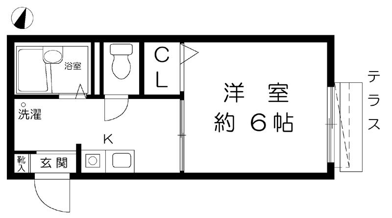 フルール六甲道(1K/1階)の間取り写真