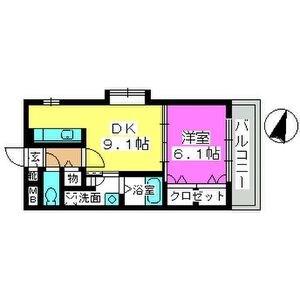 ブラン・ネージュ(1LDK/3階)の間取り写真