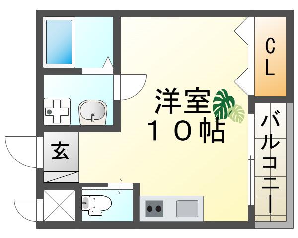 LA PLAN建家町(ワンルーム/2階)の間取り写真