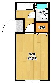 花畑駅前ビル(1K/3階)の間取り写真