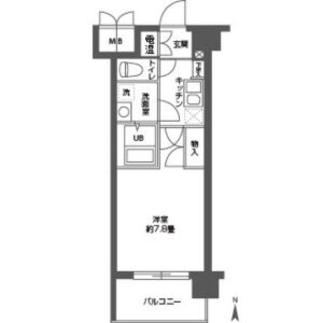 CASSIA高井田 ノース COURT(1K/5階)の間取り写真