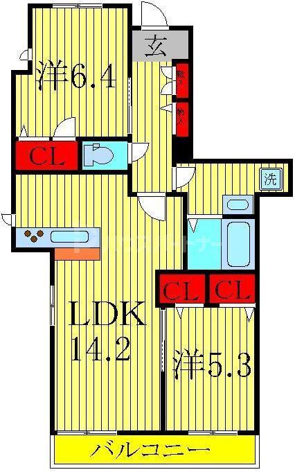 FORETD OTAKA(2LDK/2階)の間取り写真